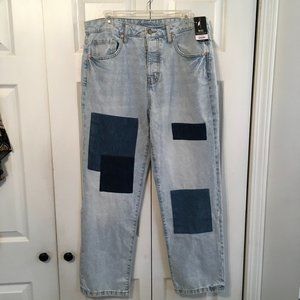 Men's No Boundaries Loose Fit Patchwork Jeans